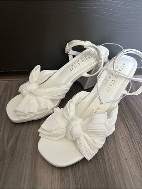 Altar'd State Ivory Knot Bow Block Heel Sandals